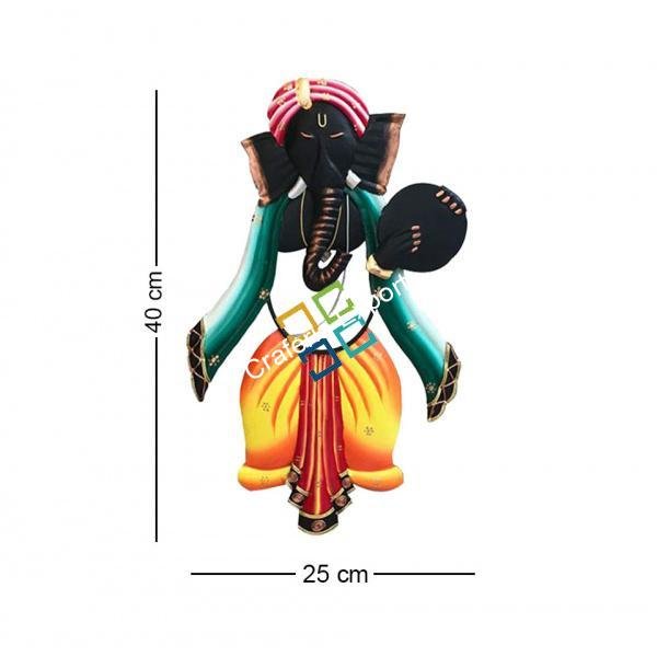 Wall mounted ganesha with musical instrument showpiece for interior Decor