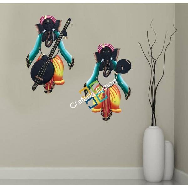 Beautiful metal lord ganesha  for home decoration / showpiece set of 2 pc