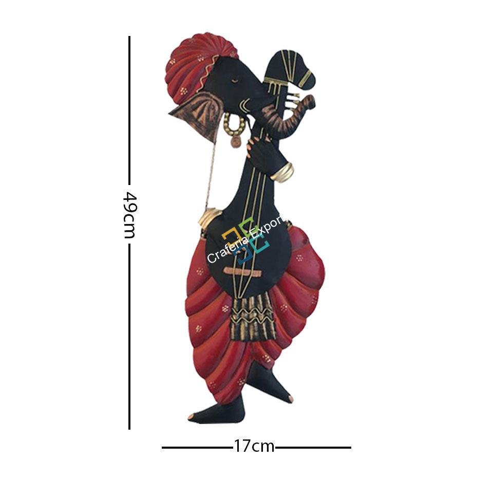 Antique Lord Ganesha with Guitar showpiece wall hanging/wall mount