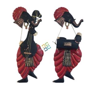 Ganesha Wall hanging showpiece handicrafts for interior decor / Gifts Purpose (Set of 2 )