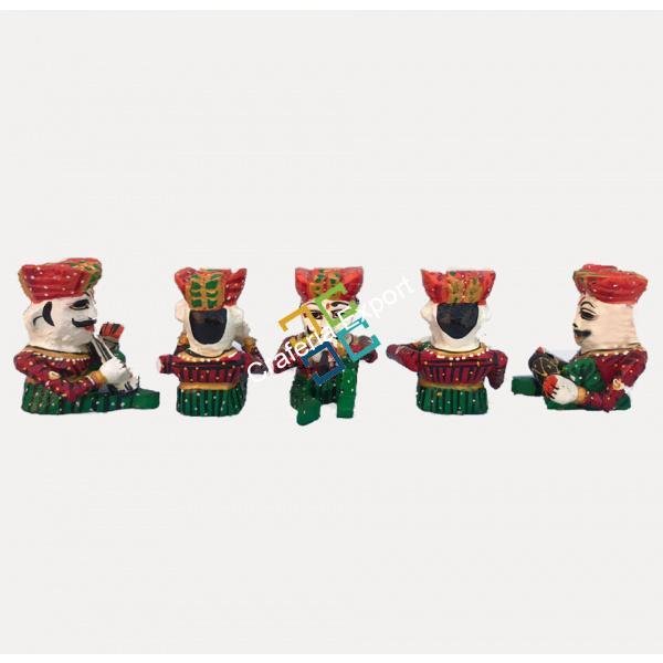 Rajasthani Handicraft musical wooden babla showpiece for home decor set of 5