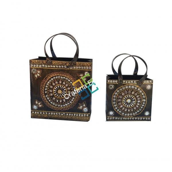 Royal handicraft designer decorative metal dustbin showpiece