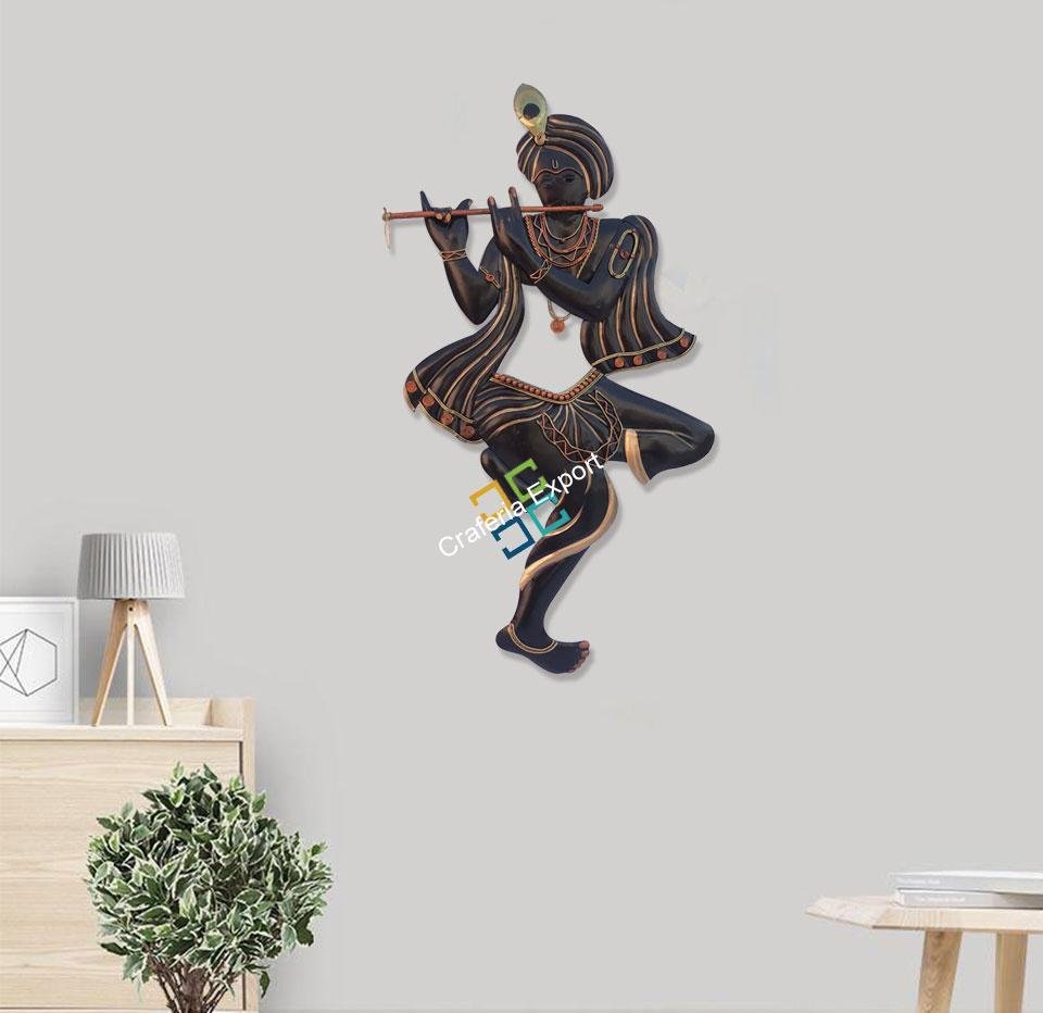Beautiful Art lord krishna playing flute wall hanging showpiece for home decor/gifts item