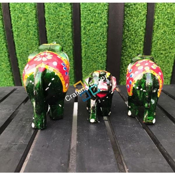 Handmade Designer Elephant Showpiece For Interior Decor Set Of 3