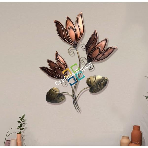 Interior decor metal flower wall hanging with petals