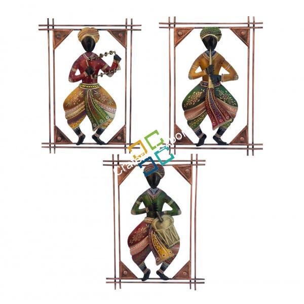 traditional Gujarati musical Men wall hanging showpiece for gift /home decoration (set of 3)