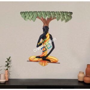 Modern Meditating Buddha Under a Tree wall hanging