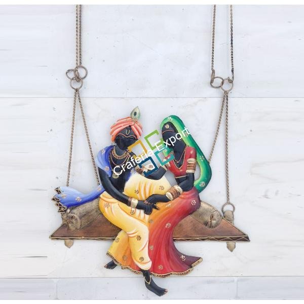 Beautiful Radha Krishna  Jhula wall decor showpiece for gifts/ home decor