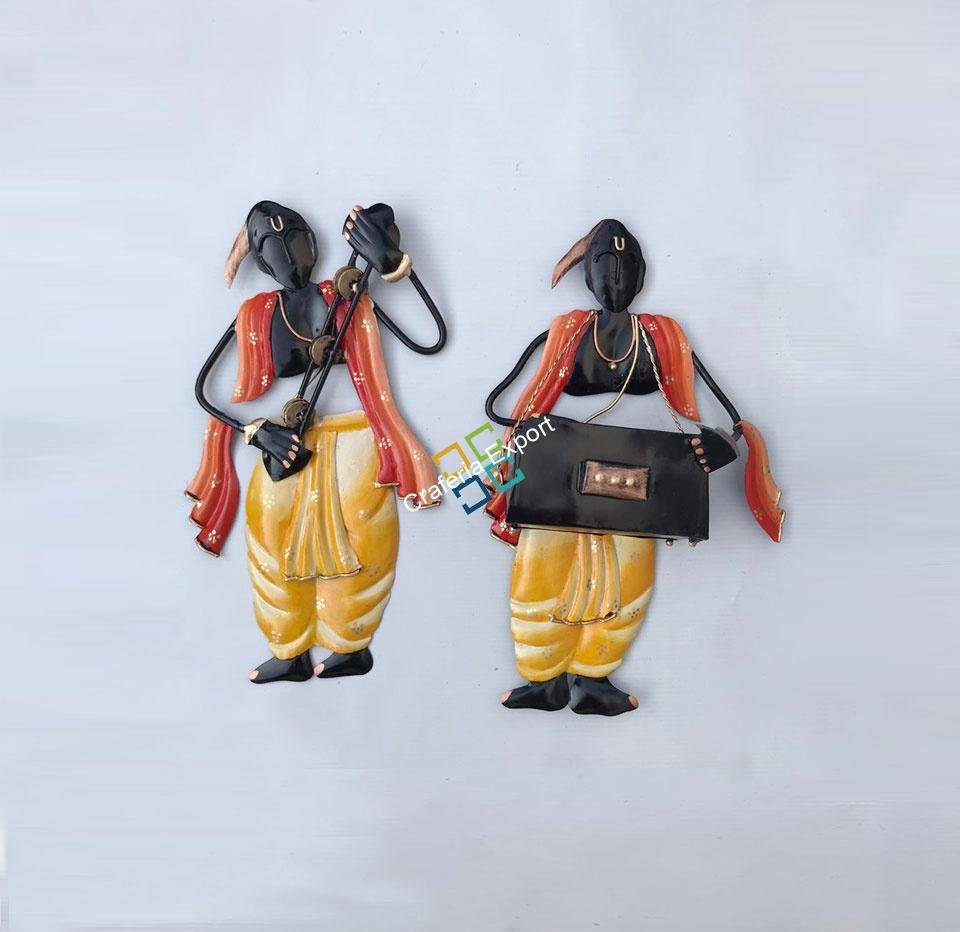 Amazing Pandit Musician wall hanging decoration showpiece ( set of 2)