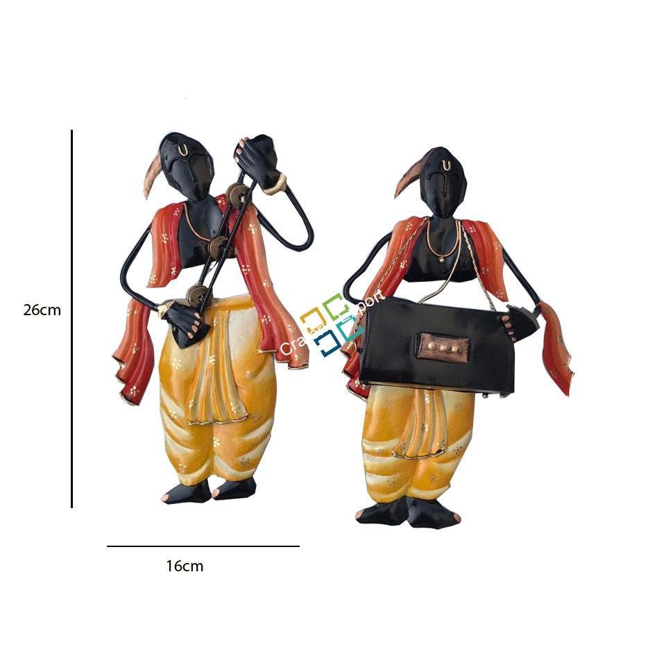 Amazing Pandit Musician wall hanging decoration showpiece ( set of 2)