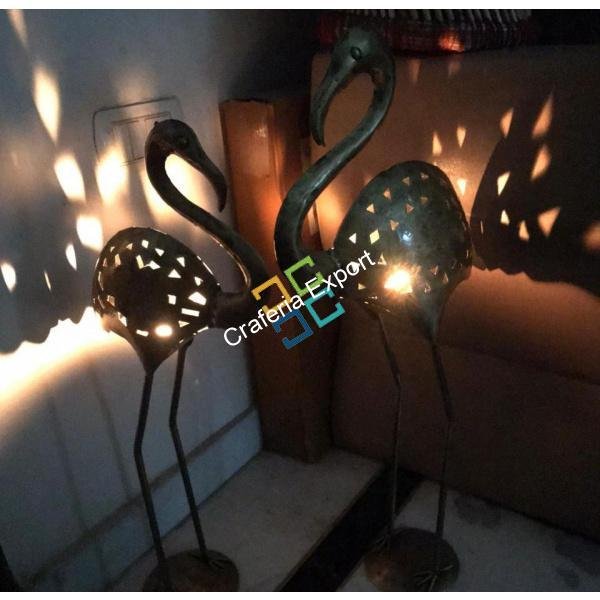 Antique Swan Couple figurine/statue with T-light candle holder inside for home decor/gift (set of 2)