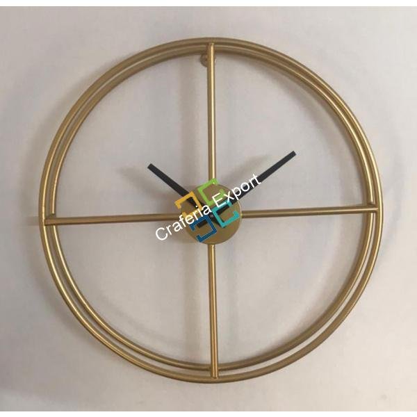 Antique 3D Round shaped Metal Wall Clock Decorative