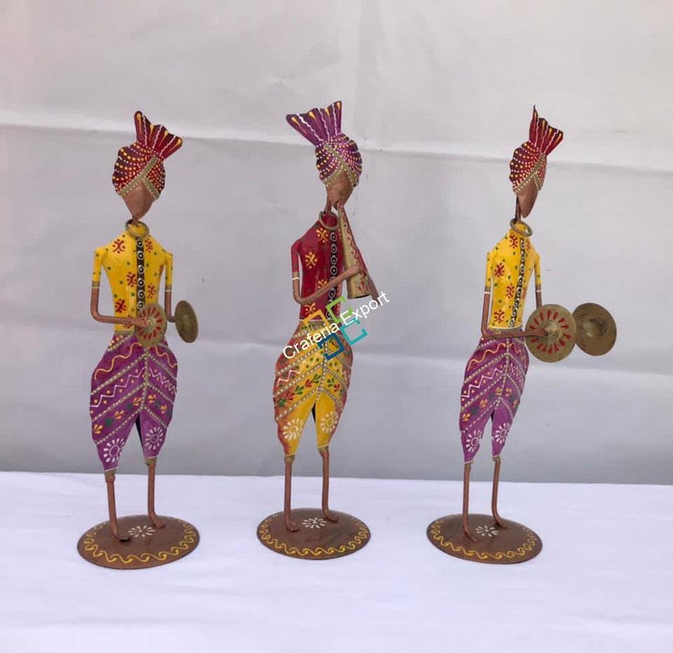 Musical Tribal Men standing showpiece/table top for home decor/gifts (set of 3)