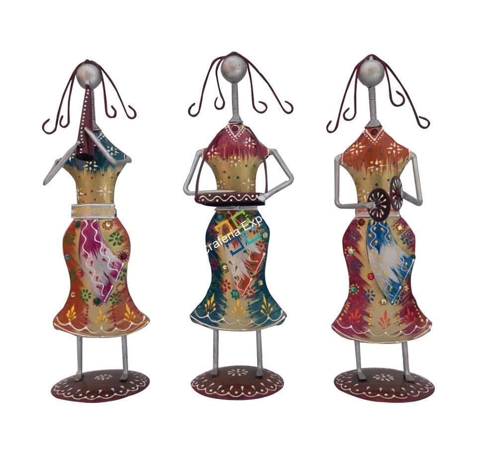Musical dance tribal lady / table top showpiece for home decor /gifts (set of 3)