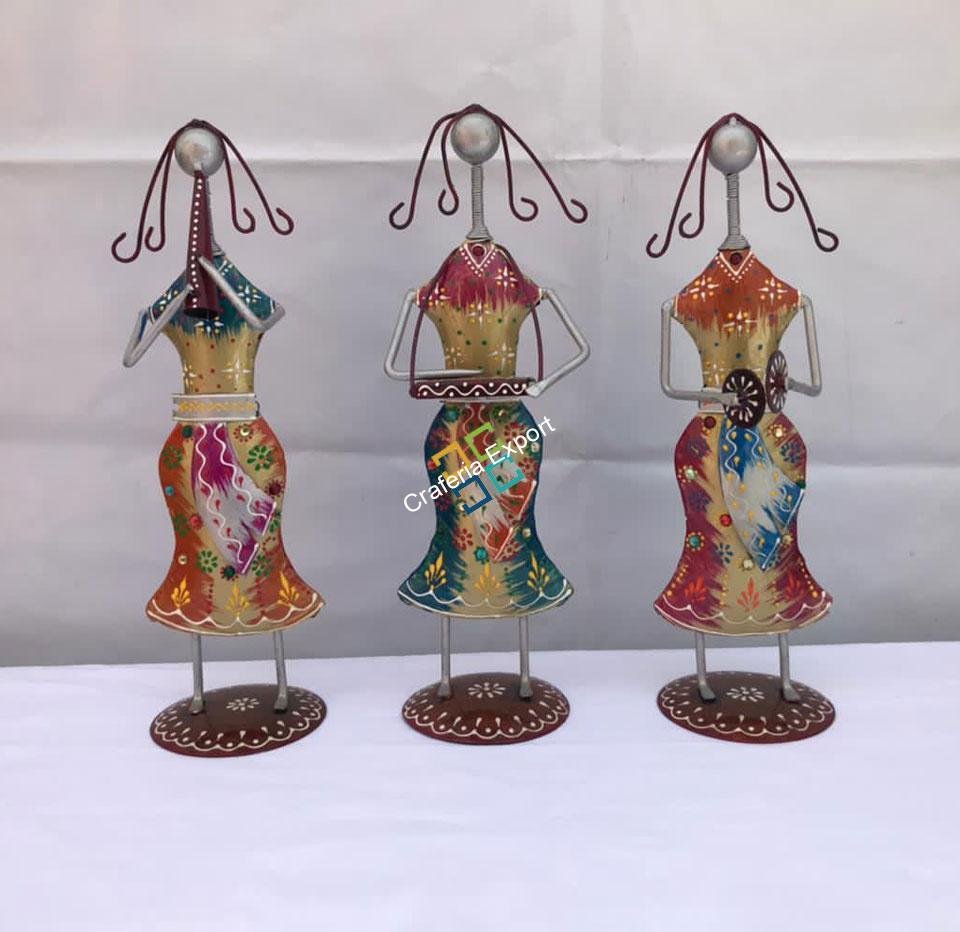 Musical dance tribal lady / table top showpiece for home decor /gifts (set of 3)