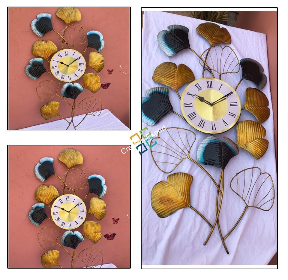 Creative leaf wall hanging clock/handicraft for home decor/office