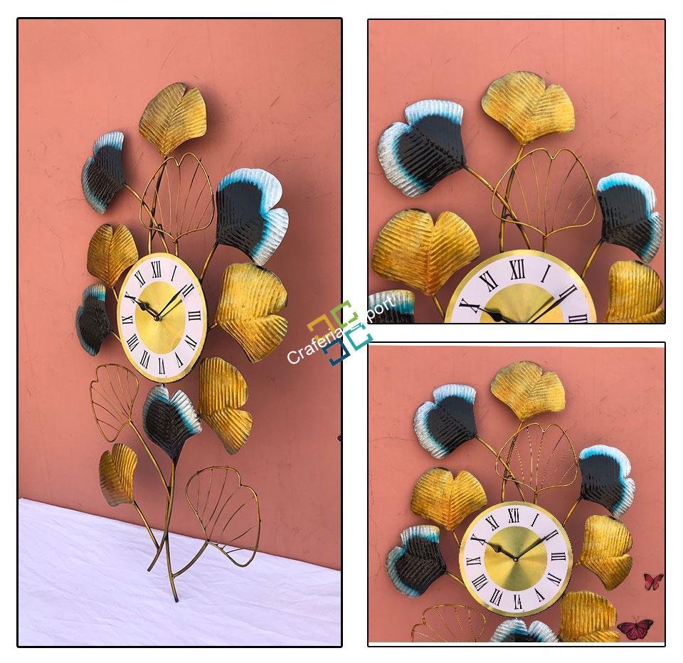 Creative leaf wall hanging clock/handicraft for home decor/office