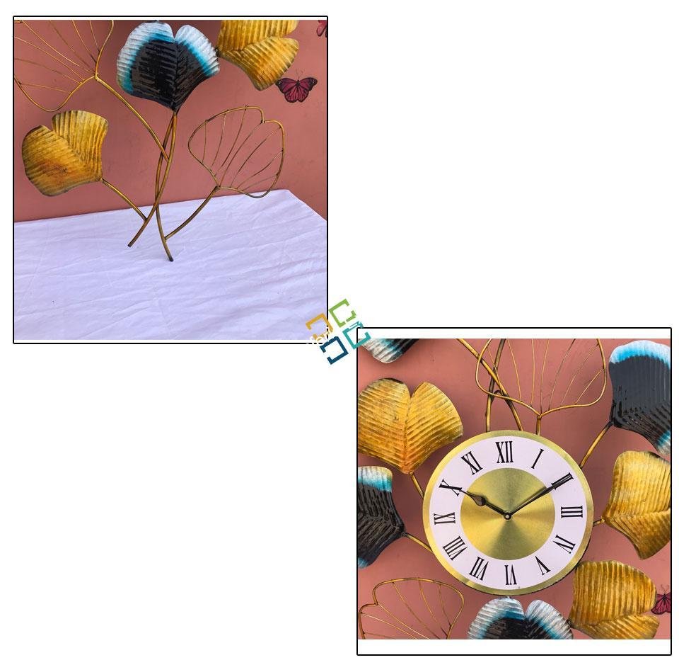 Creative leaf wall hanging clock/handicraft for home decor/office