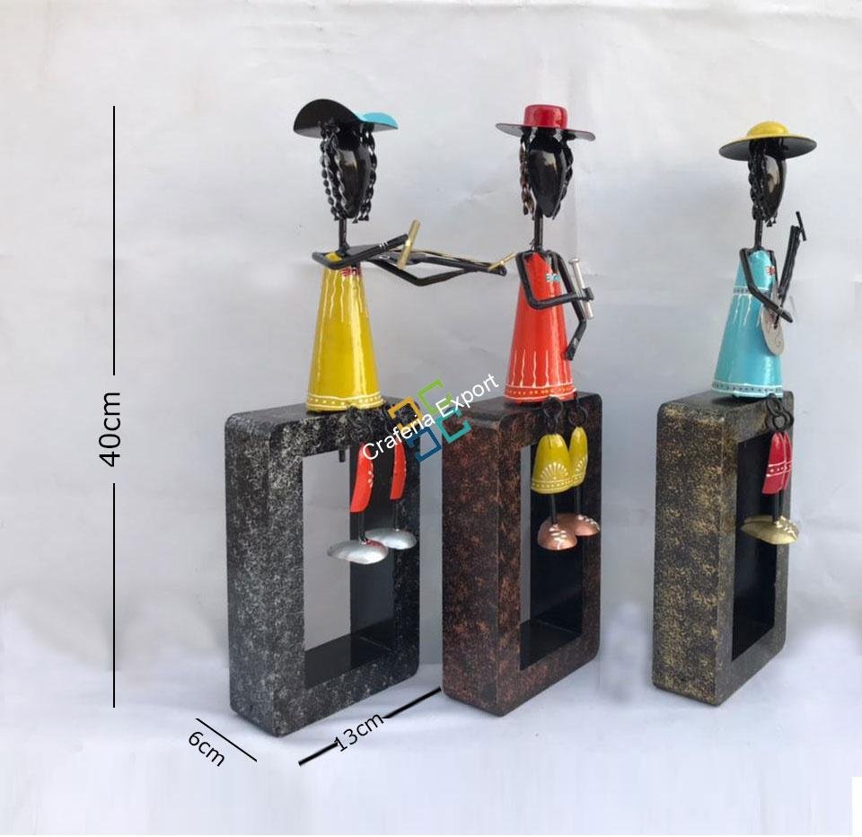 Multicolor Musical handicrafts legs hanging showpiece set of 3 for interior decoration