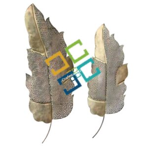2 Leaflets Leaves Metal Wall Art Hanging for home decor ( set of 2)