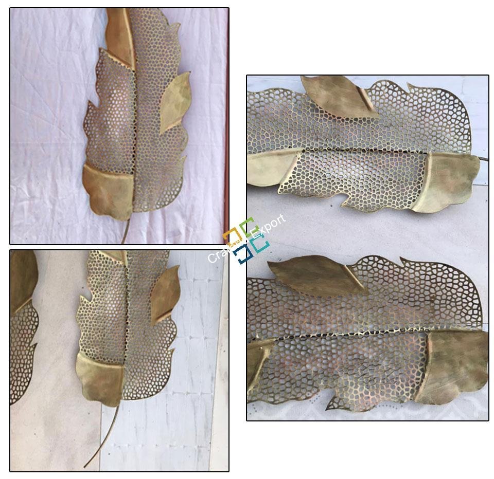 2 Leaflets Leaves Metal Wall Art Hanging for home decor ( set of 2)