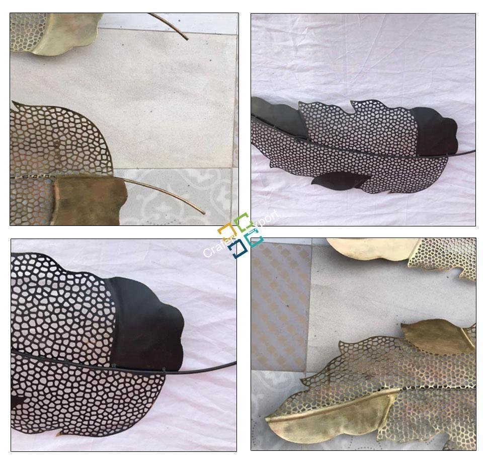2 Leaflets Leaves Metal Wall Art Hanging for home decor ( set of 2)