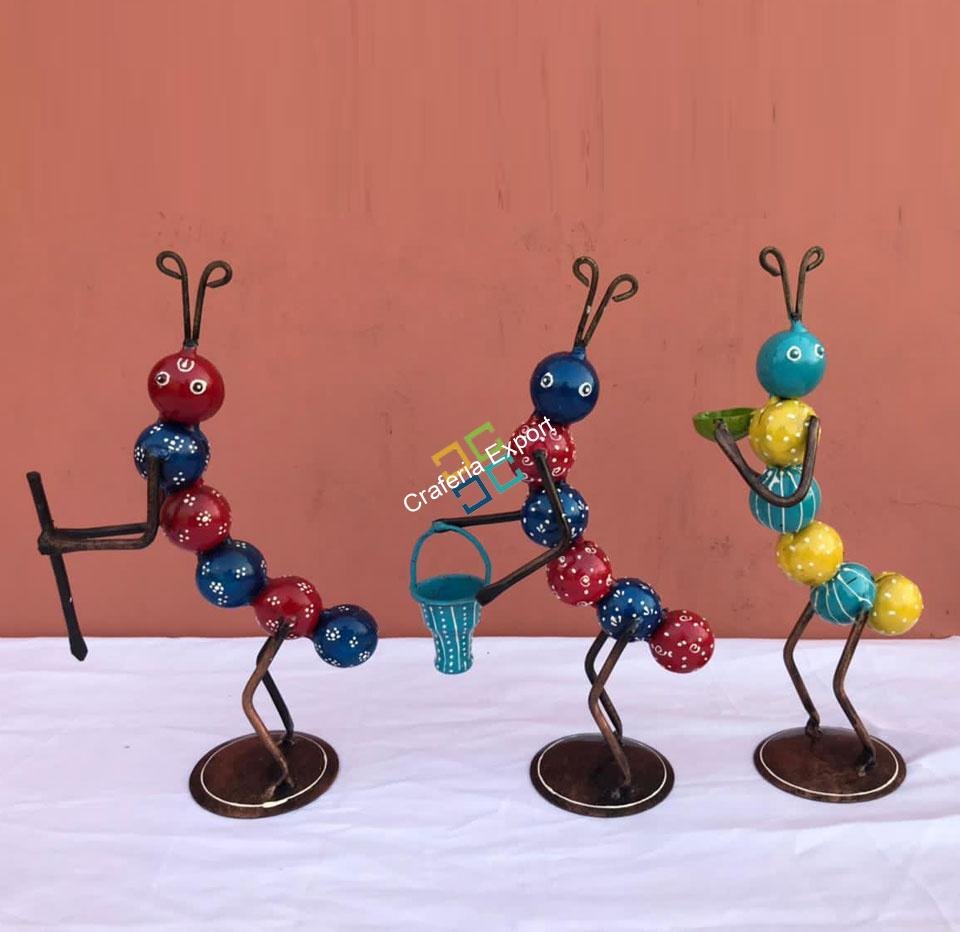 Elegant Colourful Ant Labour showpiece for home decor/office /gifts items (set of 3)