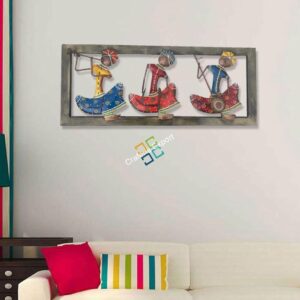 Antique Rajasthani 3 Musician Men Wall Hanging/Panel Sculpture for wall decor