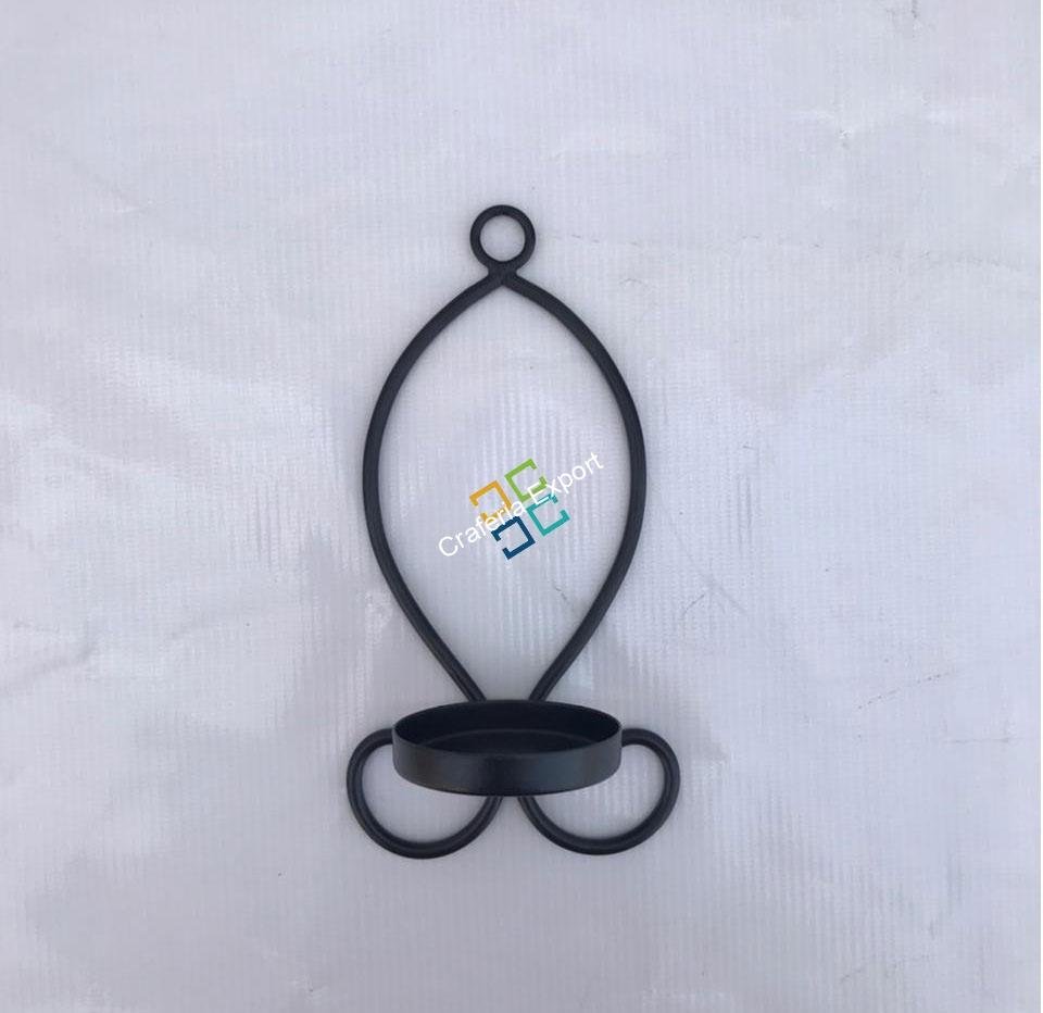 Leaf Shape Metal Wall Hanging Tea Light Candle Holder Stand  (set of 2)