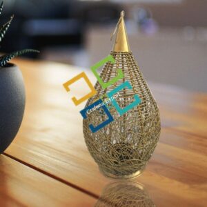 Pear Nest Shape Metal Table Top Tea Light Candle Holder (Hanging & Stand)