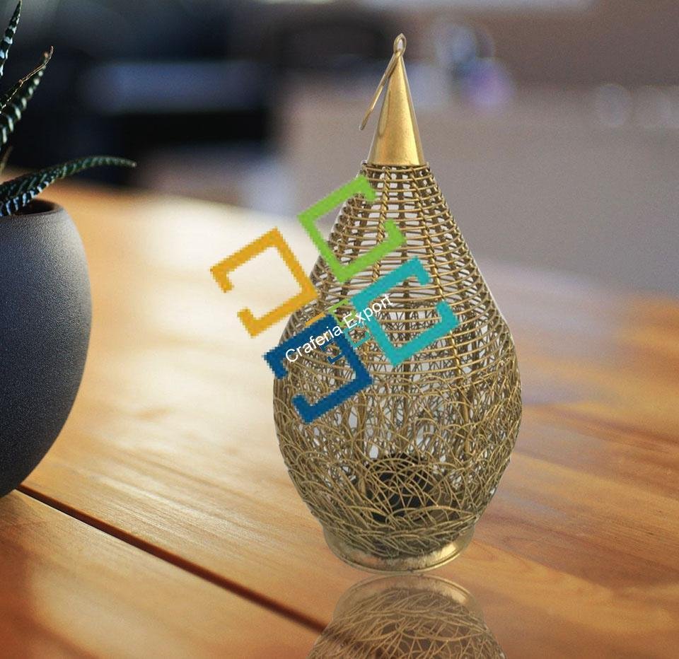 Pear Nest Shape Metal Table Top Tea Light Candle Holder (Hanging & Stand)