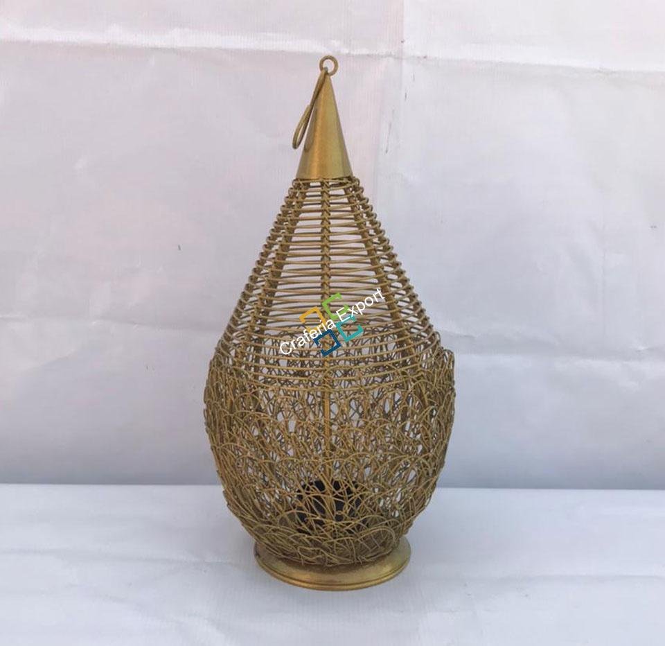 Pear Nest Shape Metal Table Top Tea Light Candle Holder (Hanging & Stand)