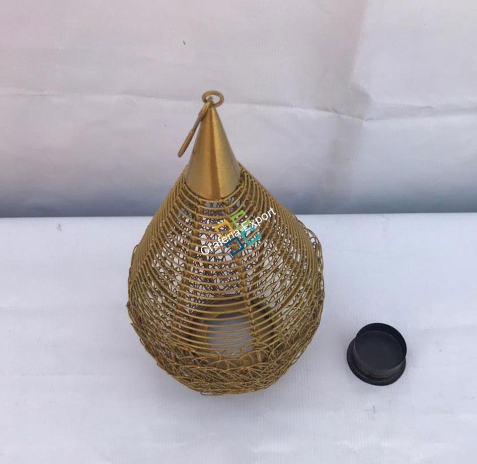 Pear Nest Shape Metal Table Top Tea Light Candle Holder (Hanging & Stand)