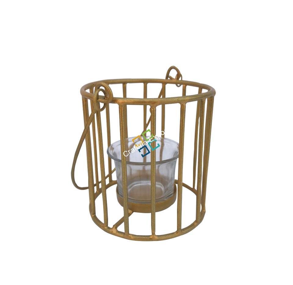 Bucket Cage Shape T-Light Candle Holder