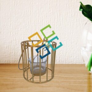 Bucket Cage Shape T-Light Candle Holder
