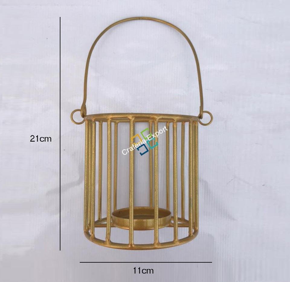 Bucket Cage Shape T-Light Candle Holder