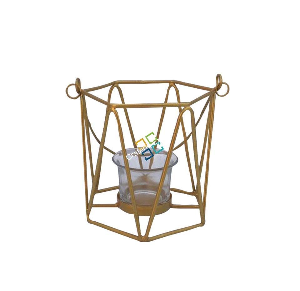 Triangle Wave Bucket Shape Table Top Tea light Candle Holder