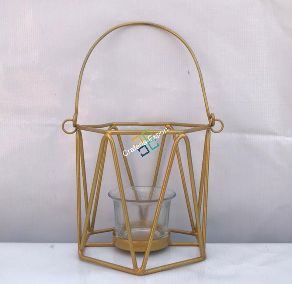 Triangle Wave Bucket Shape Table Top Tea light Candle Holder