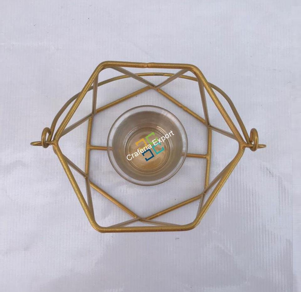 Triangle Wave Bucket Shape Table Top Tea light Candle Holder