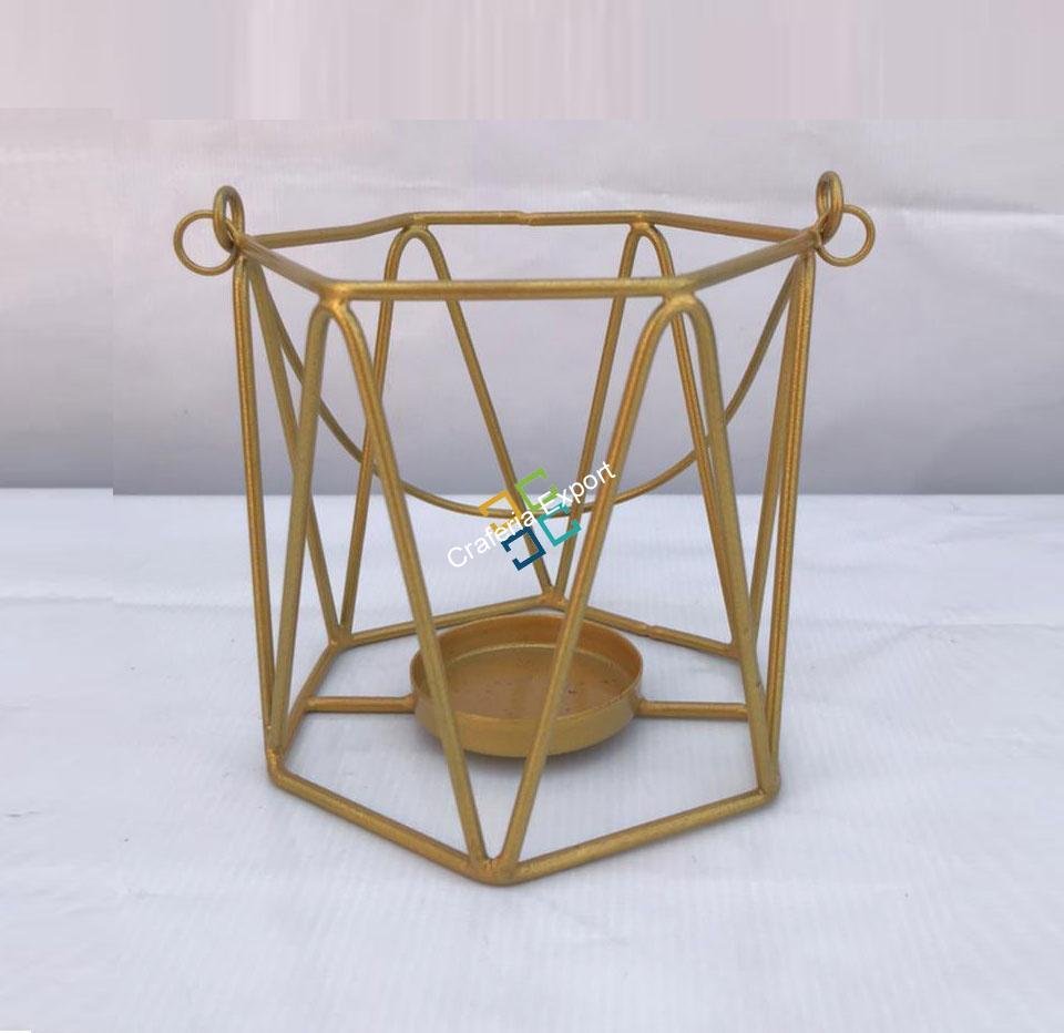 Triangle Wave Bucket Shape Table Top Tea light Candle Holder
