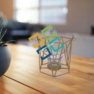 Triangle Wave Bucket Shape Table Top Tea light Candle Holder