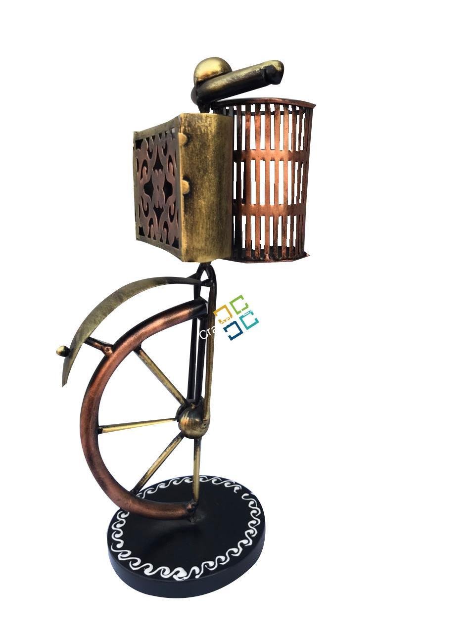 Wrought Iron Pen Holder / Desk Orangier With Attach Card Holder