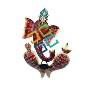 Handcrafted Lord Ganesha wall hanging with candle holder for home decor /gift item