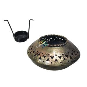 Traditionally designed handcrafted Hexagonal prism shaped T-light candle holder/home decor/gift item