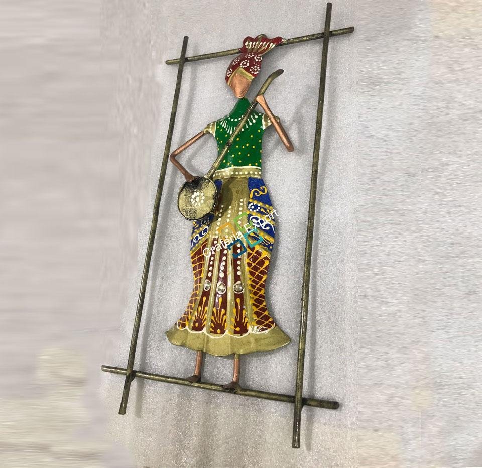 Tribal Punjabi Musical Man Wall Hanging / Traditional Handicrafted wall decor set of 3