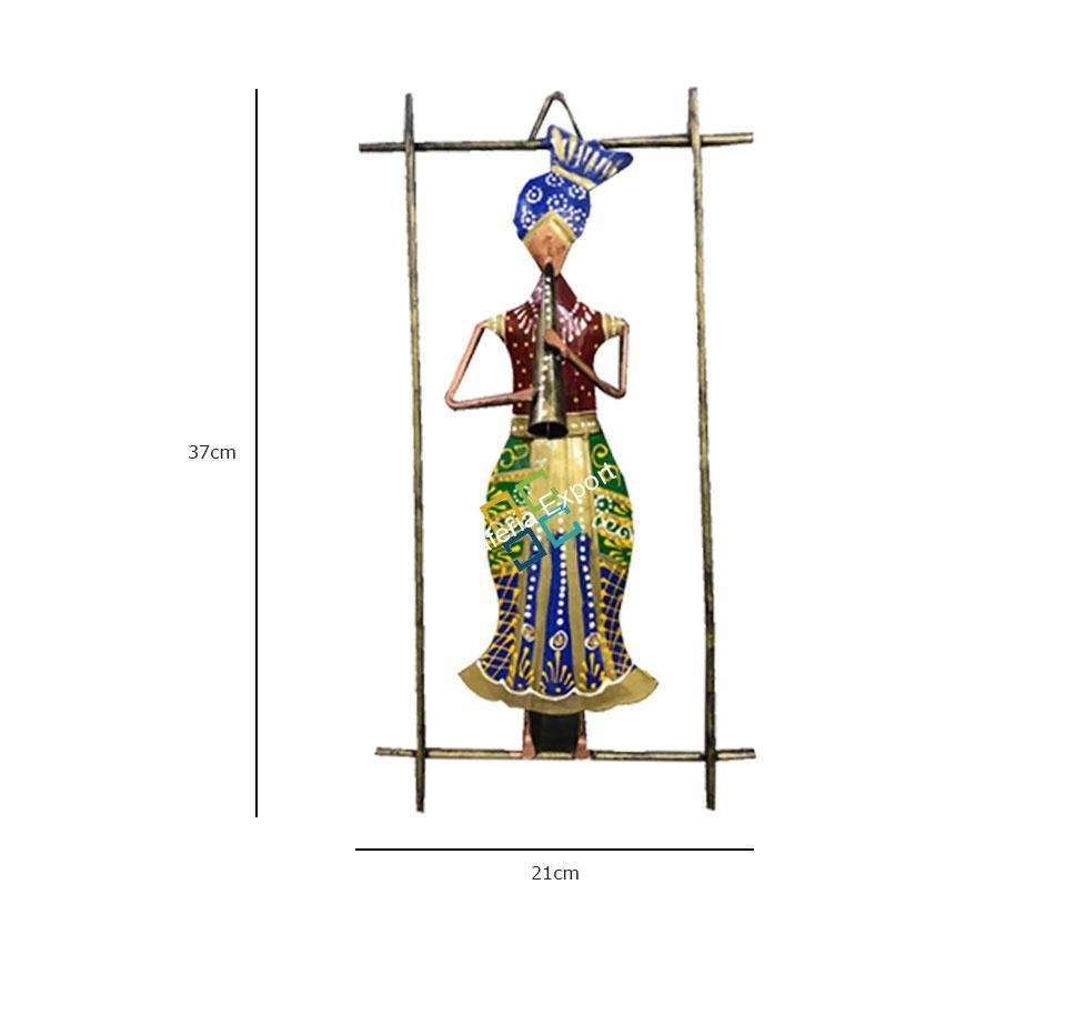 Tribal Punjabi Musical Man Wall Hanging / Traditional Handicrafted wall decor set of 3
