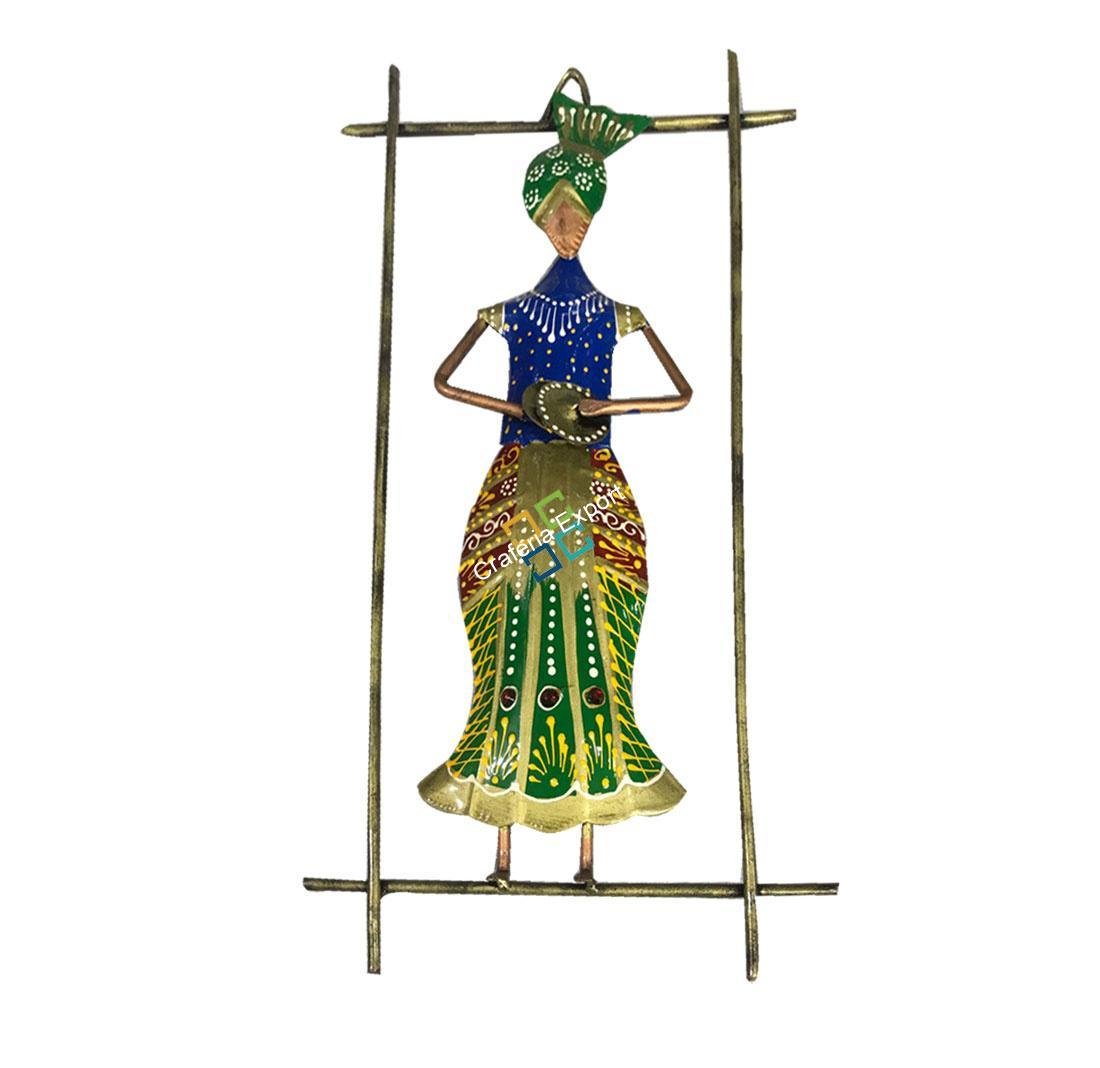 Tribal Punjabi Musical Man Wall Hanging / Traditional Handicrafted wall decor set of 3