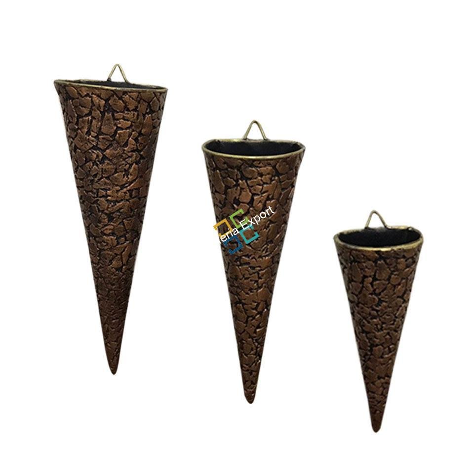 Flower Pot Wall Hanging Showpiece/Home Decor (Set of 3)