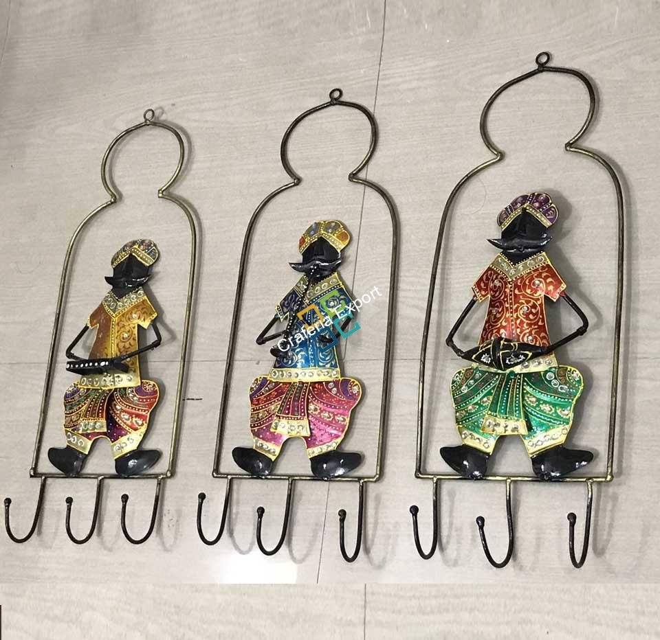 Rajasthan Tradition Stlyed Musical Man key Hanger/Wall decor/Gift Item Set of 3