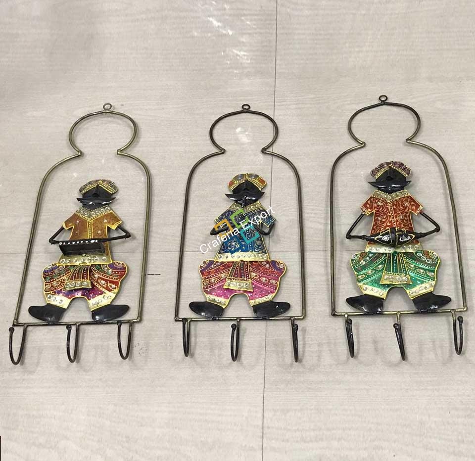 Rajasthan Tradition Stlyed Musical Man key Hanger/Wall decor/Gift Item Set of 3